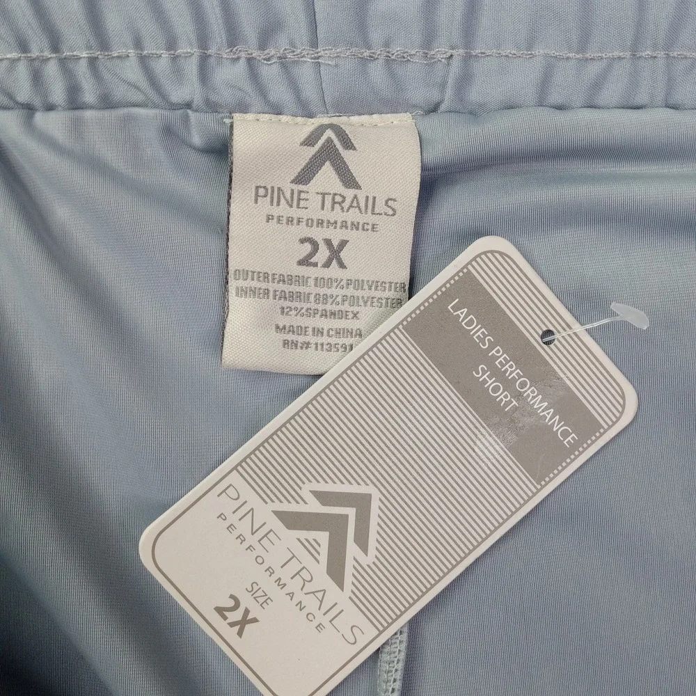 Pine Trails Performance Shorts Women's Size 2X Gray 2-in-1 Reflective Logo